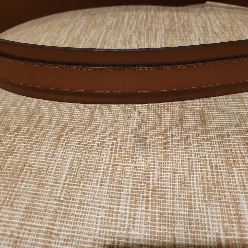 J.Crew Tan Leather Belt with Gold Buckle - Picture 2 of 3